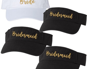 Bride & Bridesmaid Bridal Visors | Customizable | Wedding Party | Vegas | Gifts | Bachelorette Party | Hat | MOH | Mother of the Bride