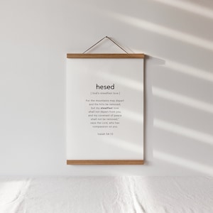 Digital Scripture Art | Bible, Christian, Hebrew, Hesed, Minimal Wall Decor