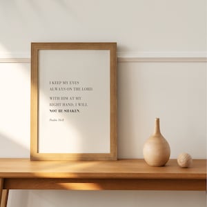 Digital Scripture Art | Bible Verse, Psalm 16:8, Minimal Wall Decor