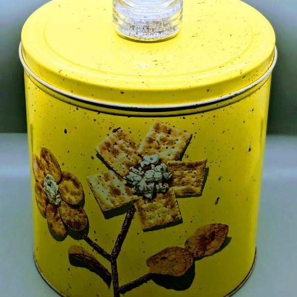 Canister Tin Vintage 1950s Krispy Kan