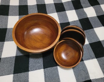 Juego de 5 ensaladeras de madera