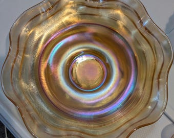 Carnival Glass Ruffled Marigold wave patternl