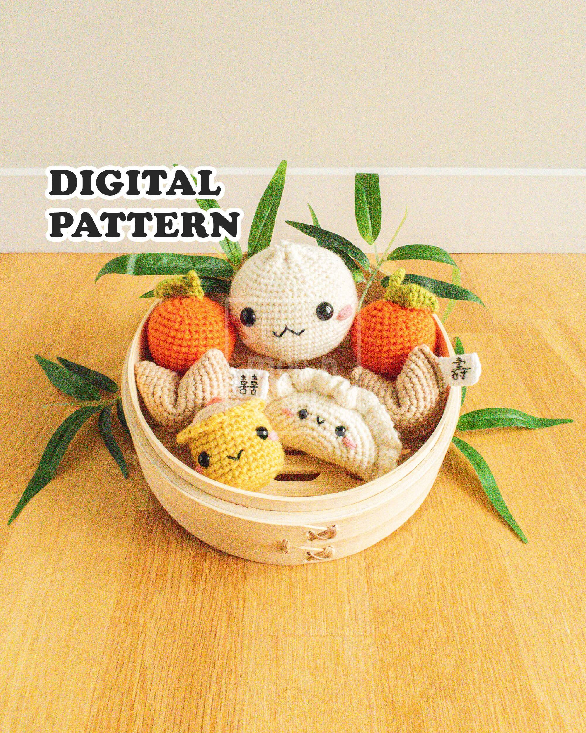 The Dimsum Gang for Year of the Rabbit Chinese Lunar New Year Beginner Crochet Amigurumi Digital PDF Patterns Only - Bao, Shumai, Dumpling