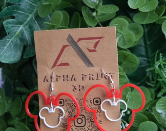 Mickey Outline Earrings Mouse Customize Your Color Theme Personalized Color Gifts for Her
