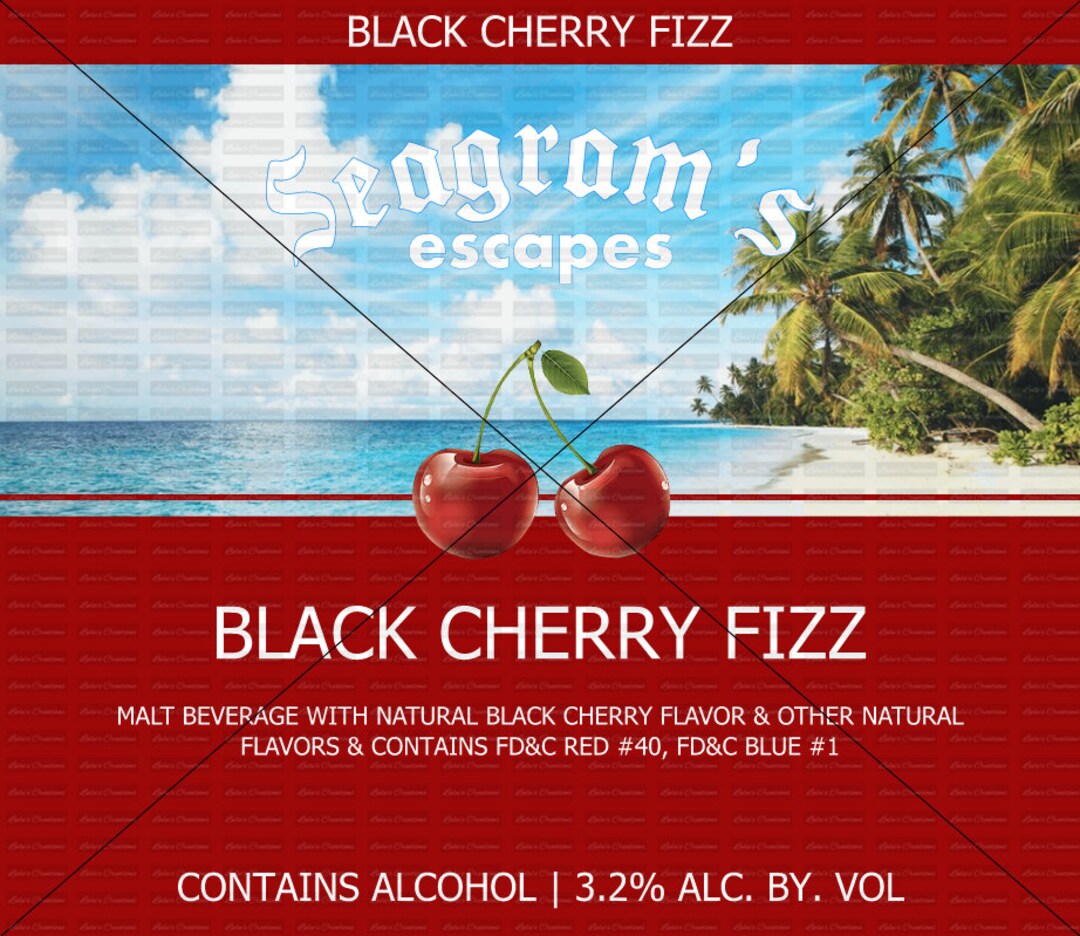 Black Cherry Fizz Seagrams PNG ONLY Etsy