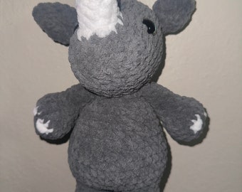 Crochet Rhino, Rhino toy, crochet toy