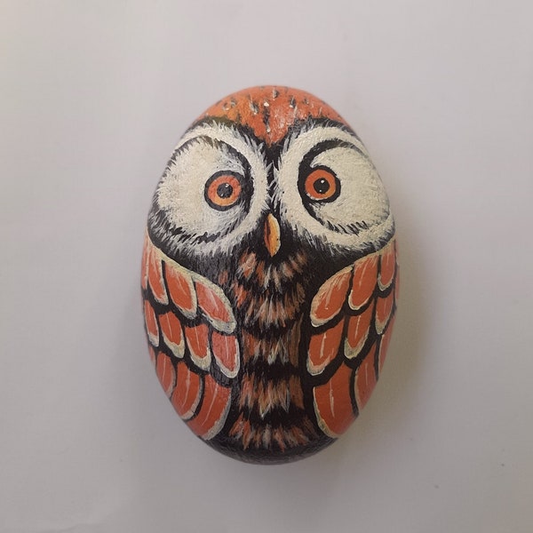 Hand painted stones, painted owl, bird painted stones, handmade gift, 40th anniversary