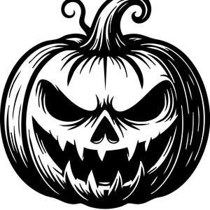 Scary Pumpkin SVG: Halloween Jack O&#39; Lantern Clipart (Digital Download