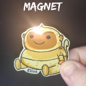 Magnet Gold Sit Monkey Cute Animal Magnet | Fridge Magnet | Gift Ideas | Silly Animal Magnets