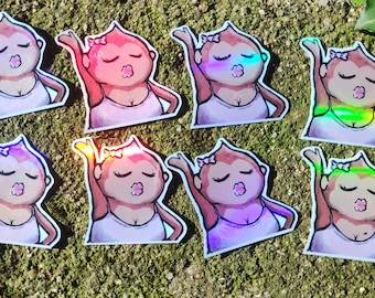 Holographic Slay Monkey Cute Animal Sticker | Waterproof Sticker | Vinyl Sticker | Silly Animal Stickers