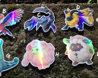 Palworld Stickers Holographic Cute Vinyl Waterproof Multiple Different Options Sticker Set