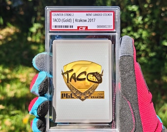 TACO Gold Krakow 2017 Graded Card | Custom Illustration Card | Gift For Him/Her | Holographic Card Slab