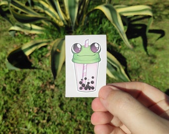 Boba Kikker Sticker, Leuke Kikker Stickers, Kawaii Kikker Stickers, Kikker Vinyl Stickers, Cool Kikker Sticker, Kikker Laptop Sticker