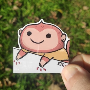 Leuke dierensticker bongo-aap | Waterdichte sticker | Vinylsticker | Stickers gekke dieren