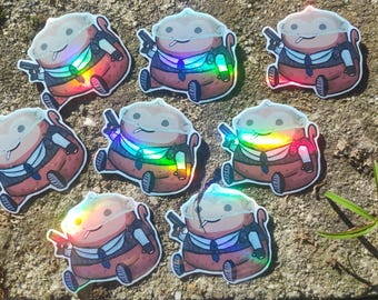 Holographic Monkey Cute Animal Sticker | Waterproof Sticker | Vinyl Sticker | Silly Animal Stickers