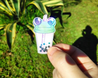 Boba Frog Sticker Holographic, Cute Frog Stickers, Kawaii Frog Stickers, Frog Vinyl Stickers, Cool Frog Sticker, Frog Laptop Sticker