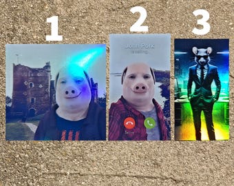 John Pork, John Pork te llama, pegatinas de Tim Cheese, pegatinas de memes, memes de la generación Z, memes divertidos, calcomanías de vinilo, regalos de memes divertidos, holográficos