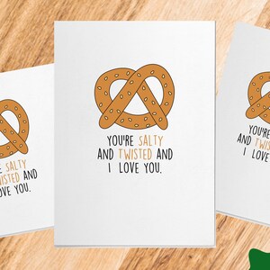 Tu es salé et tordu et je t'aime Saint-Valentin, carte imprimable, PDF numérique, drôle de carte de Saint-Valentin, Saint-Valentin sarcastique