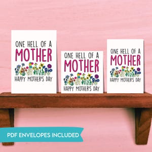 Carte imprimable Une sacrée mère, trois tailles, PDF carte de fête des mères drôle sarcastique, cadeau drôle de fête des mères, carte pour maman grand-mère