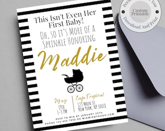 Custom Sprinkle Invitation, PDF DOWNLOAD, Sprinkle, Baby Shower Invitation, Schitt Sprinkle Decor, Custom Invite