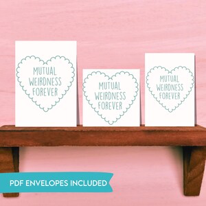 Cartão para impressão de Estranheza Mútua para Sempre, PDF DIGITAL, Cartão de Casamento Engraçado, Cartão Estranho para o Amor, Cartão de Casamento de Noivado Sarcástico