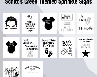 David Rose Baby Sprinkle Signs, Schitt's Creek Decor (Digital PDF File)