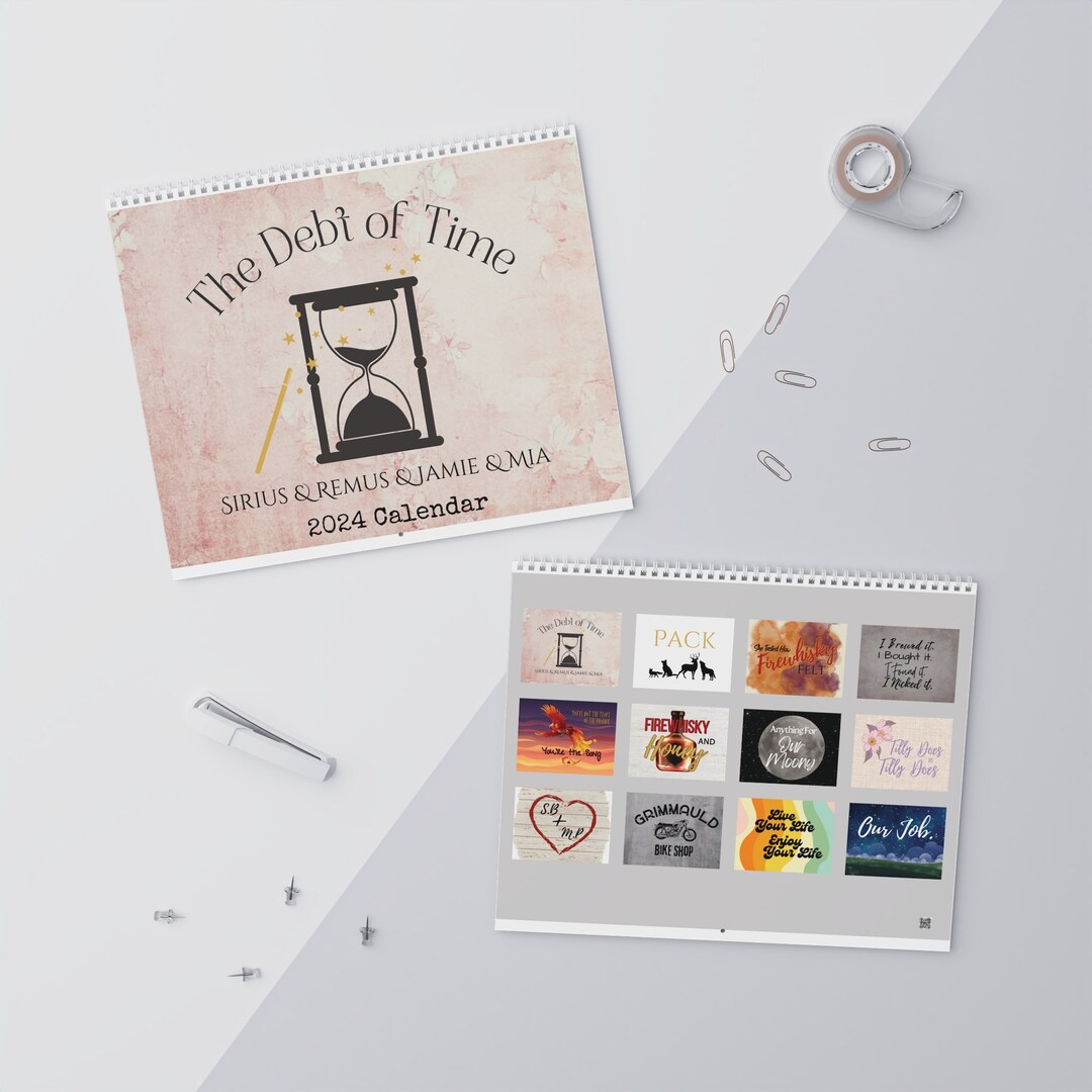 The Debt of Time 2024 Wall Calendar, FREE SHIPPING, Fanfiction Calendar