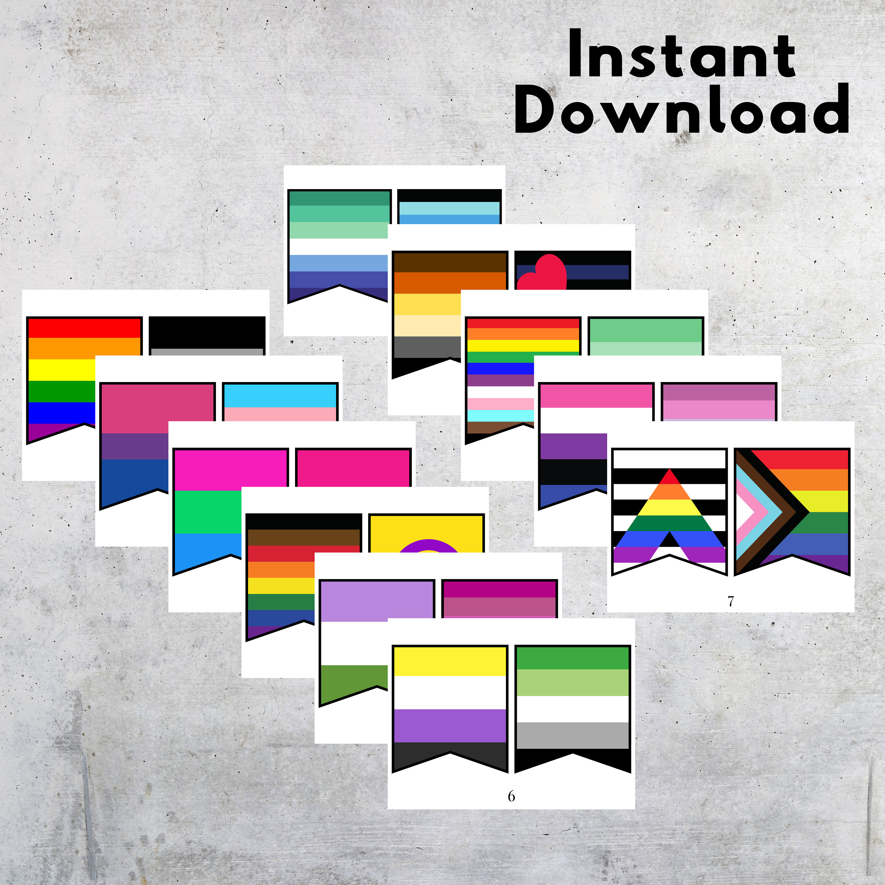 Pride Flags Printable PDF Pride Month Banner, Printable Pride Party Decor, Pride Decorations ...