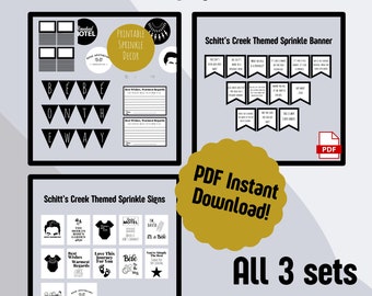 Schitt's Creek Baby Sprinkle Decor Set, Funny Shower Decor (Digital PDF File)