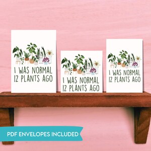 Eu era normal há 12 plantas, TRÊS TAMANHOS, PDF Cartão engraçado de mãe e pai de planta, Camiseta engraçada de pai de planta