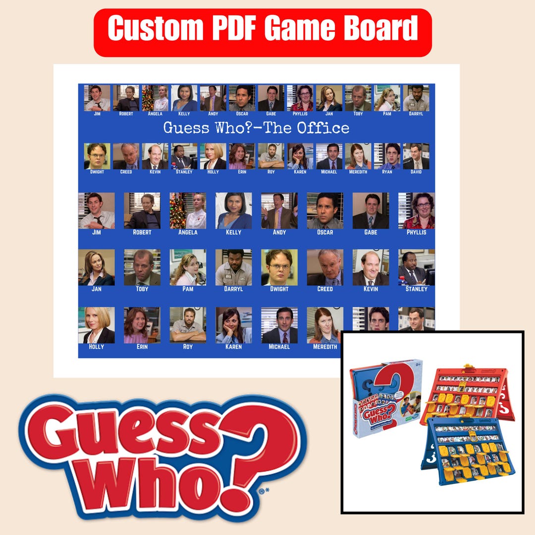 Guess Who the Office Printable Game Board, PDF Instant Download, Guess ...