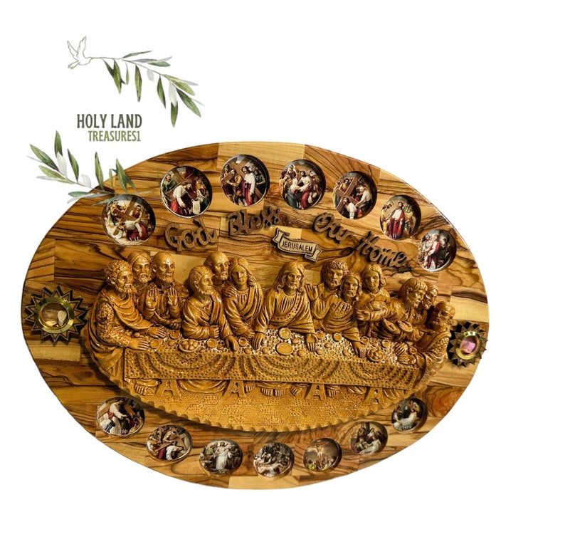 Olive Wood Last Supper Wall Plaque, Holy Land Decor - Etsy