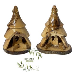 Small Olive Wood Nativity Set from The Holy Land, Christmas nativity made in Bethlehem, ornament Nativity set Christmas Gift