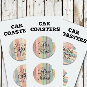Religious Neoprene Car Coaster Set Of 2, Soft Absorbent Cup Holder Insert