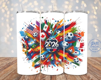 Soccer World Cup 2026 Tumbler, Fan Cup, 20oz Sublimation