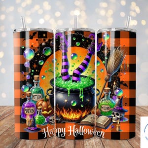 Halloween Witch Tumbler, Witch Brewing Pot Tumbler, Happy Halloween Tumbler, Halloween Drinkware, Witchy Tumbler, Halloween Cup