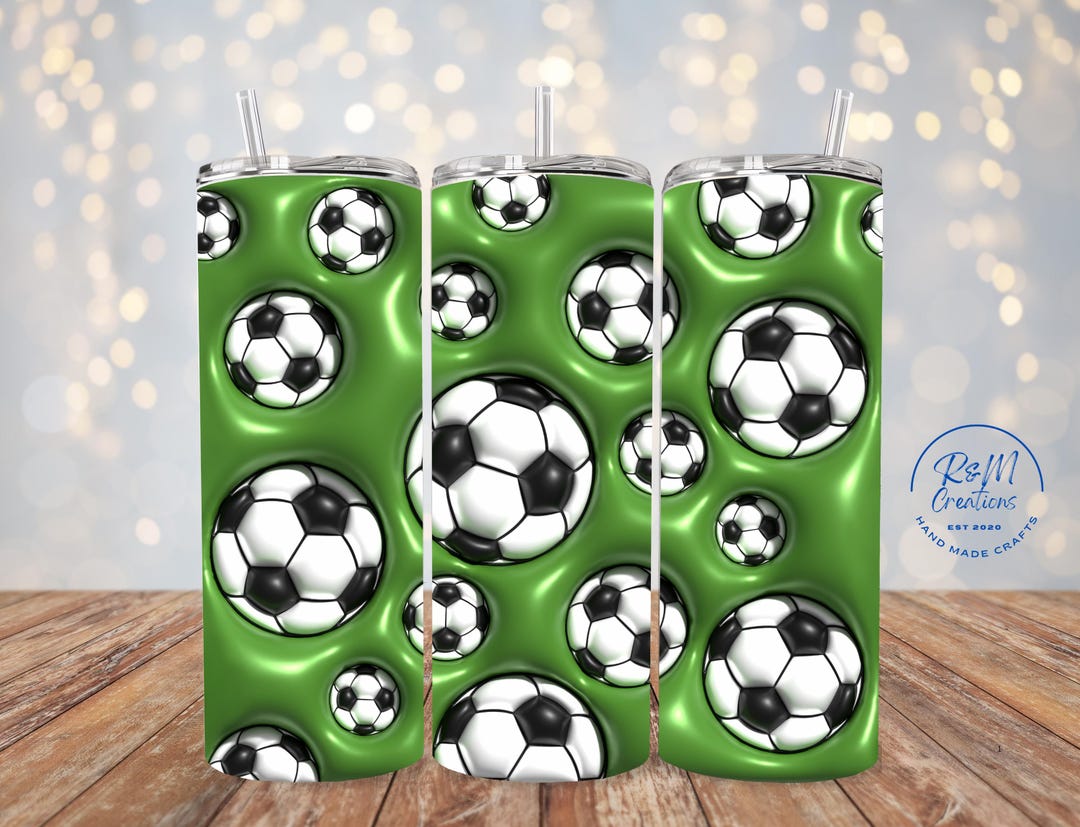 3D Soccer Ball Tumbler: Sublimated Stainless Steel Water Bottle - Etsy