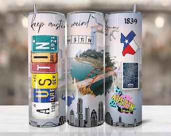 Austin Texas 20oz Tumbler, Skyline Travel Mug