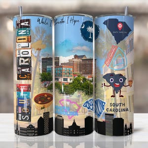 South Carolina 20oz Tumbler, Home State Skinny Tumbler, SC Souvenir For Him Or Her, For Hot And Cold Drinks, To-Go Travel Tumbler