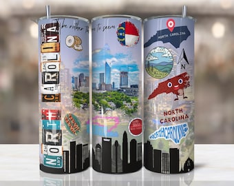 North Carolina 20oz Tumbler, Home State Skinny Tumbler, NC Souvenir