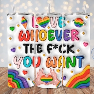 LGBTQ Rainbow Tumbler, LGBTQ Pride Tumbler, Rainbow Pride Cup, Pride Month Merch, Ally Pride Tumbler, Gift For Your Partner