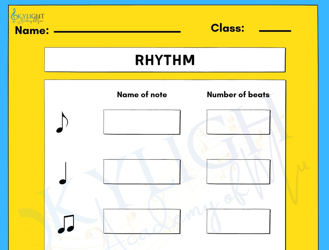 RHYTHM NOTE NAMES - Etsy