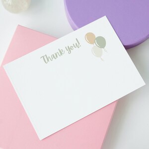 Birthday Thank You Card // sage green downloadable thank you card // kid&#39;s birthday card