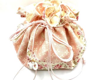 Floral High Tea Dice Bag: Handmade Cottagecore TTRPG Accessory