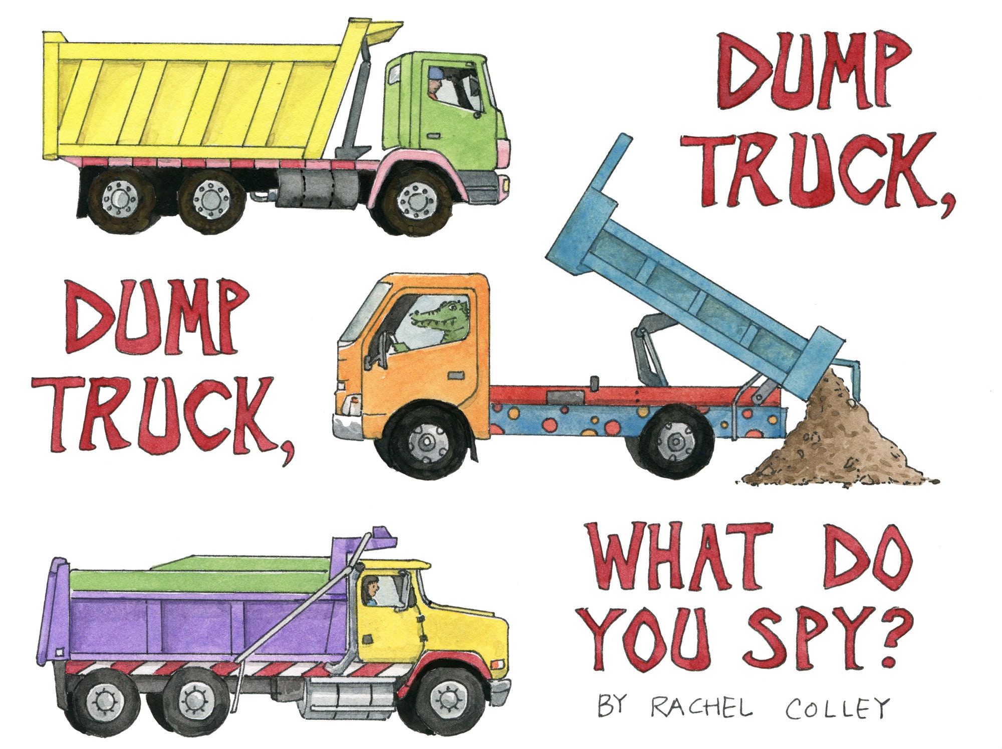 Dump Truck Children's Book, Toddler Book, Construction Trucks, Truck ...