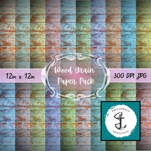 Wood Grain Background - DOWNLOAD IMMEDIATO - 12"x12" 300 DPI jpg Scrapbook Digital Paper Pack