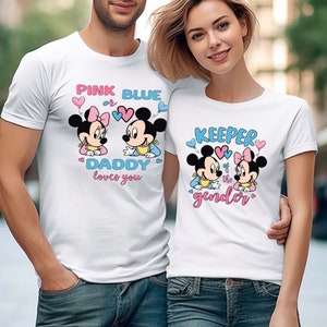 Disney Keeper Of The Gender Shirt, Pink Or Blue T-Shirt, Baby Announcement Tee, Disney Baby Shower Shirt, Mickey And Minnie  Gender Reveal