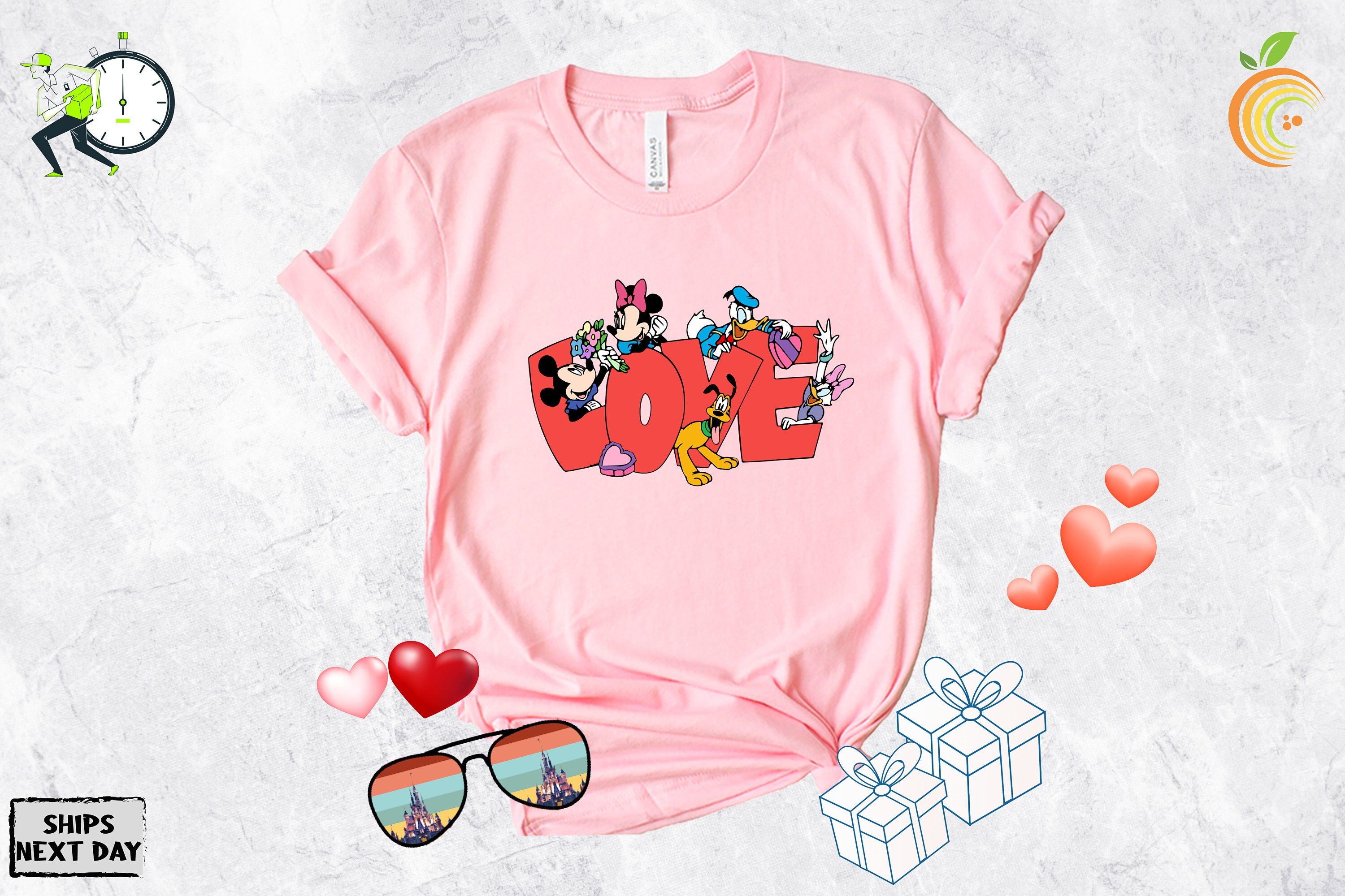 Discover Camiseta Disney Día de San Valentín Lindo Divertido Vintage para Hombre Mujer