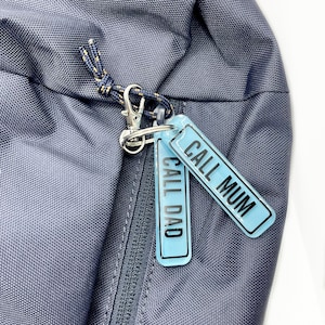 Porte-clés de sécurité avec numéro de téléphone à contacter, Cadeau de plaque d'immatriculation, Numéro de téléphone portable à contacter en cas d'urgence, Cadeau de sécurité pour adolescents et adolescents, Appeler maman, Appeler papa