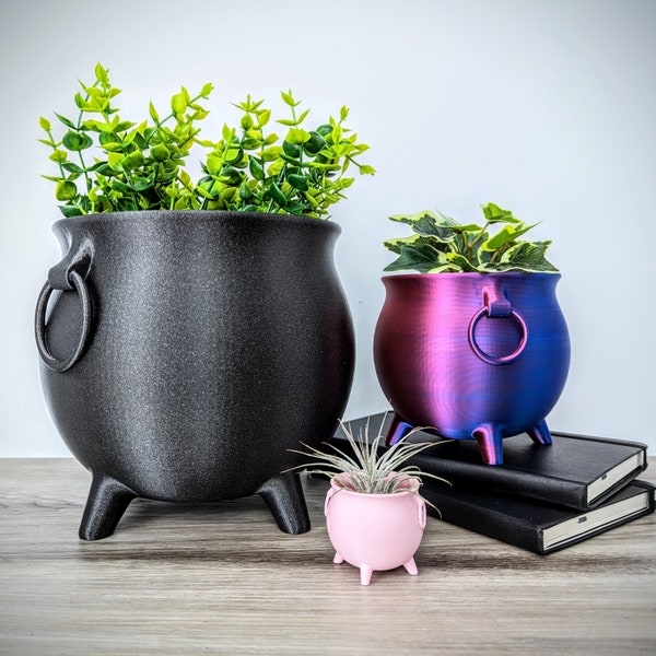 Cauldron Planter - Witch Plant Pot - Goth Planter - Halloween Candy Bowl